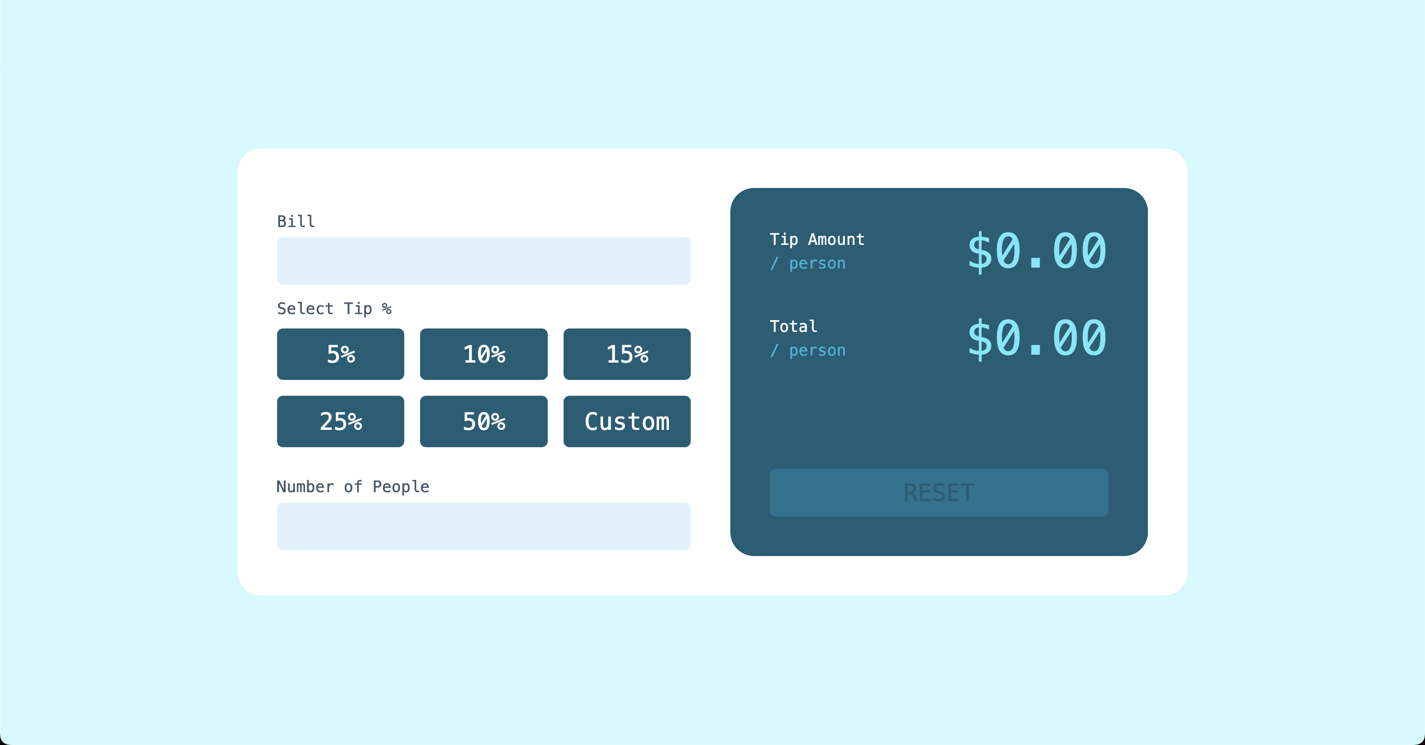 A bill splitting calculator